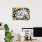 Premium Canvas Mat dof Strand Zeeglas Drijfhout Poster (Thuiskantoor)