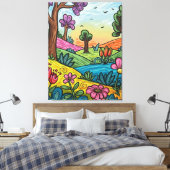Premium Canvas met lijst 76x102cm Afdruk (Insitu (Slaapkamer))