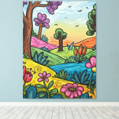 Premium Canvas met lijst 76x102cm Afdruk (Insitu (Houten vloer))