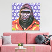 Premium canvas muurkunst ijdele gorilla (Insitu (Woonkamer))