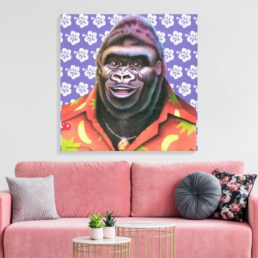 Premium canvas muurkunst ijdele gorilla (Insitu (Woonkamer))