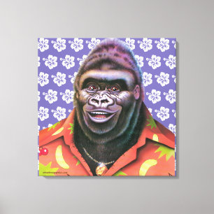 Premium canvas muurkunst ijdele gorilla