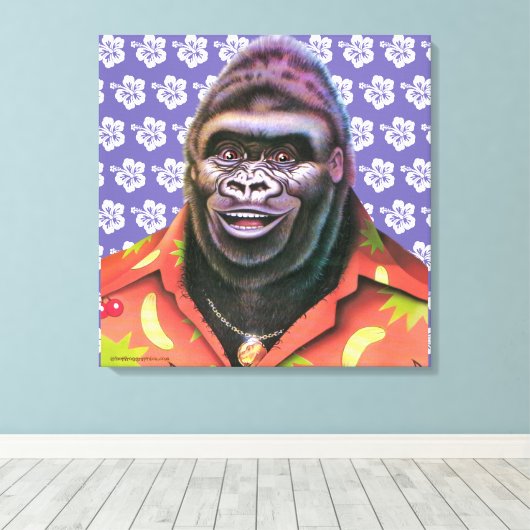 Premium canvas muurkunst ijdele gorilla (Insitu (Houten vloer))