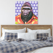 Premium canvas muurkunst ijdele gorilla (Insitu (Slaapkamer))