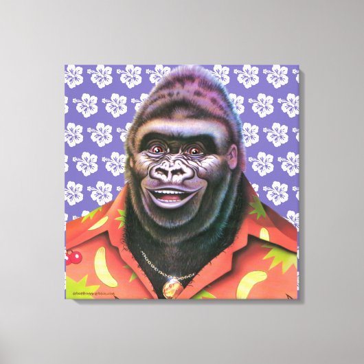 Premium canvas muurkunst ijdele gorilla afdruk (Voorkant)