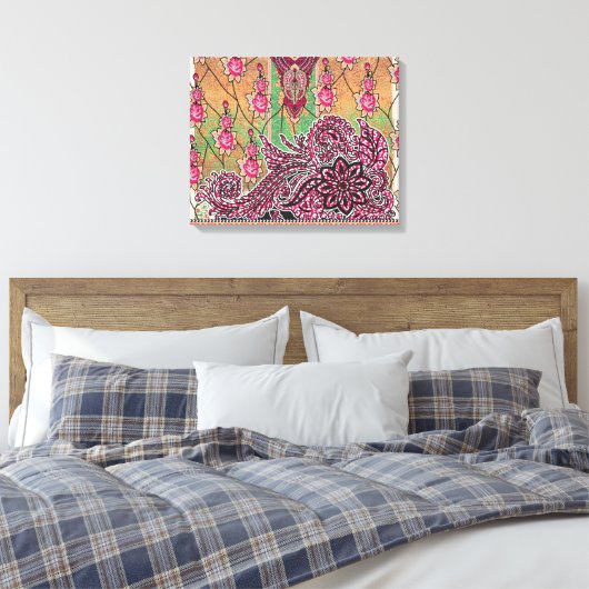 Premium Canvas | Omwikkeld | Modern | Levendig Kun Afdruk (Insitu (Slaapkamer))