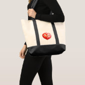 Premium Canvas Tote Bag with Artistic Red Heart (Voorkant (product))
