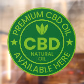 Premium CBD-olie hier verkrijgbaar Advertentie Raamsticker (Vel 2)