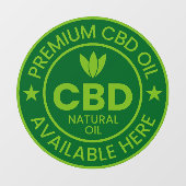 Premium CBD-olie hier verkrijgbaar Advertentie Raamsticker (Vel)