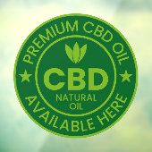 Premium CBD-olie hier verkrijgbaar Advertentie Raamsticker (Vel 3)