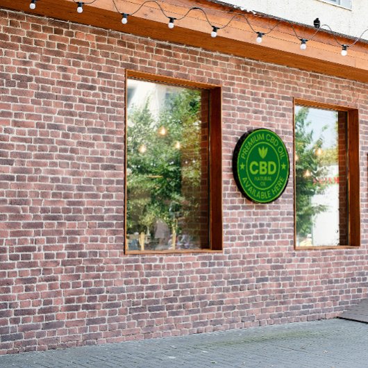 Premium CBD-olie hier verkrijgbaar Advertentie Raamsticker
