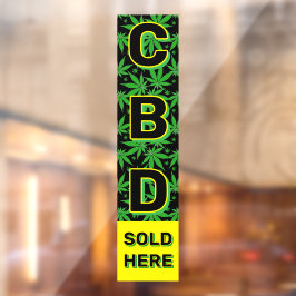 Premium CBD-olie verkocht hier advertentie Raamsticker