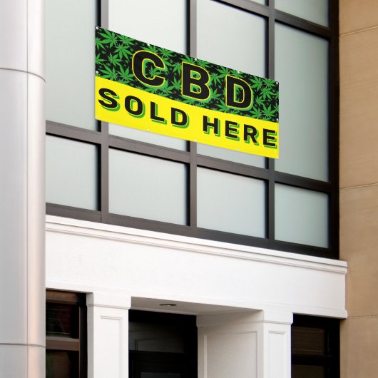 Premium CBD Olie Verkocht Hier Advertentie Spandoek (Buitenkant Gebouw)
