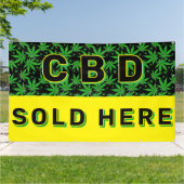 Premium CBD Olie Verkocht Hier Advertentie Spandoek (Buitenkant)