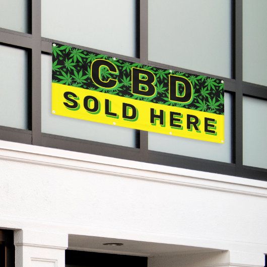 Premium CBD Olie Verkocht Hier Advertentie Spandoek (Buitenkant Gebouw)