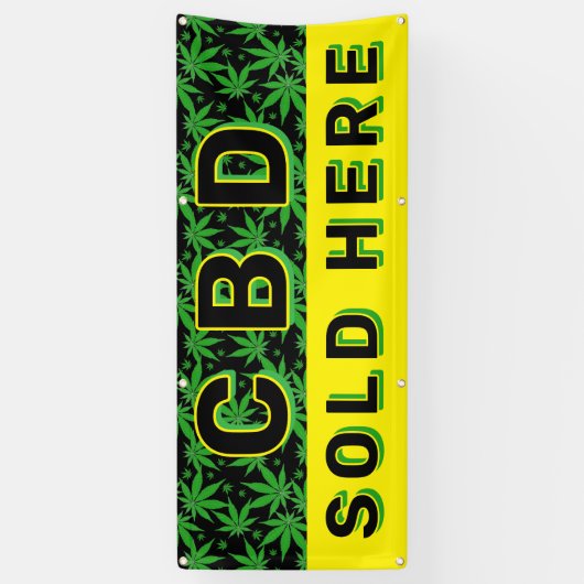 Premium CBD Olie Verkocht Hier Advertentie Spandoek (Verticaal)