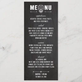 Premium Chalkboard suikerschedel menusje 4 x 9,25  Menu