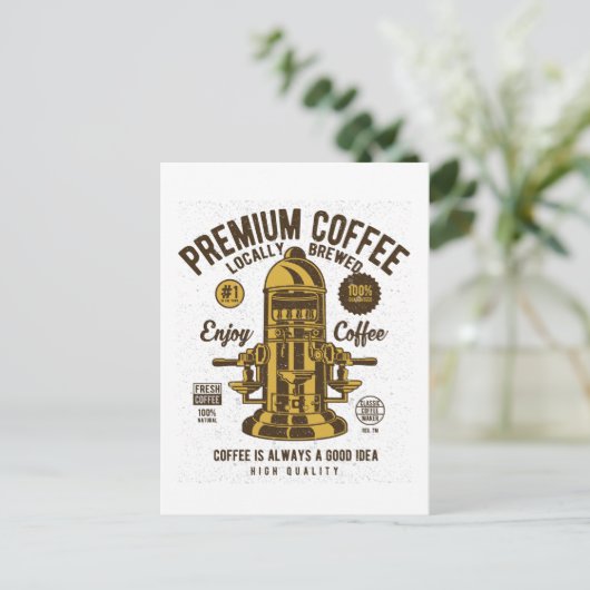 Premium - Coffee  Barista Briefkaart (Staand voorkant)