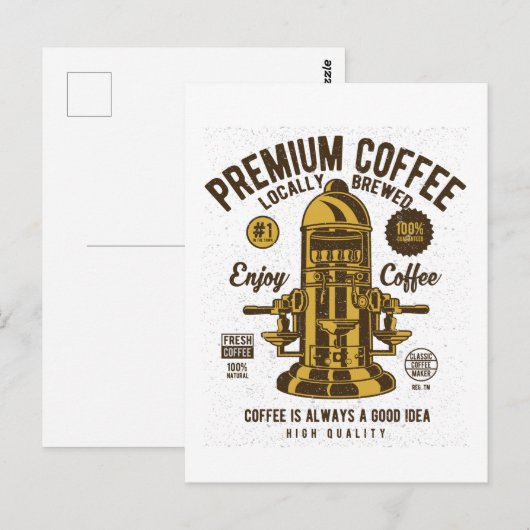 Premium - Coffee  Barista Briefkaart (Voorkant / Achterkant)