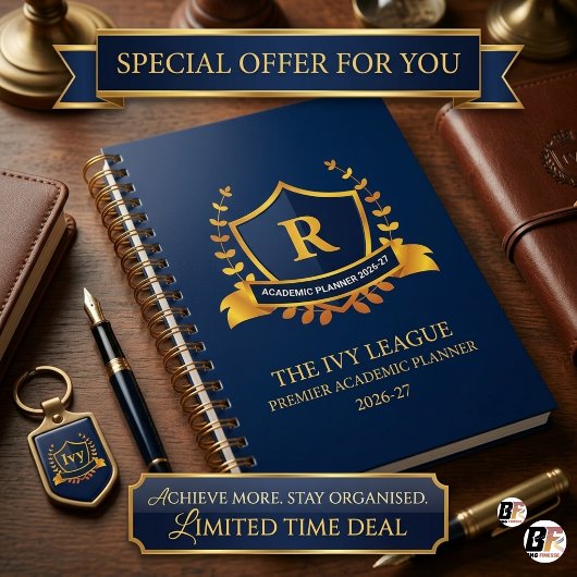Premium Collegiate Shield Aangepaste Initiële Stud Planner