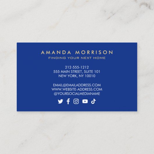 Premium Creative Realtor Home Paint Swash Blauw Visitekaartje (Achterkant)