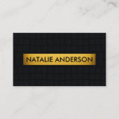 Premium Crocodile Texture Black & Gold Visitekaartje (Voorkant)