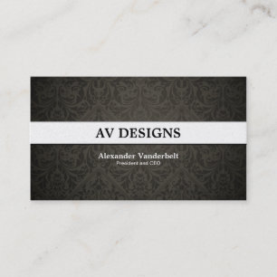 Premium - Damask Black en Gold Visitekaartje