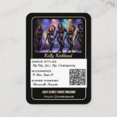 Premium dans-handelkaarten Zwart & Goud | QR-code Visitekaartje (Achterkant)