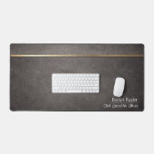 Premium Dark Desk Mat with Gold Accent (Keyboard & Muis)