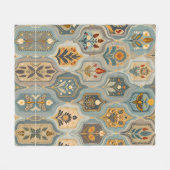 Premium Decoratieve Bloemmozaïek Fleece Deken (Voorkant (Horizontaal))