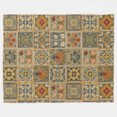 Premium Decoratieve Bloemmozaïek Fleece Deken (Voorkant (Horizontaal))