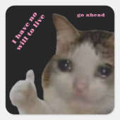 Premium depressieve kat Sticker (Voorkant)