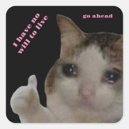 Premium depressieve kat Sticker