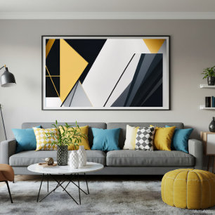 Premium diagonale geometrie canvas afdruk