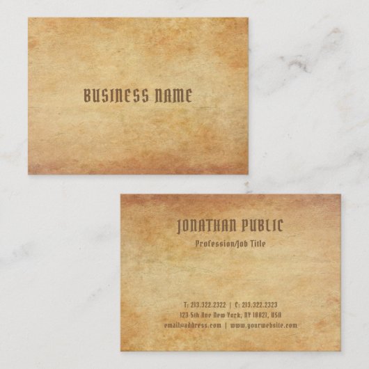 Premium - Dick Luxe nostalgisch oud papier Visitekaartje (Voorkant / Achterkant)