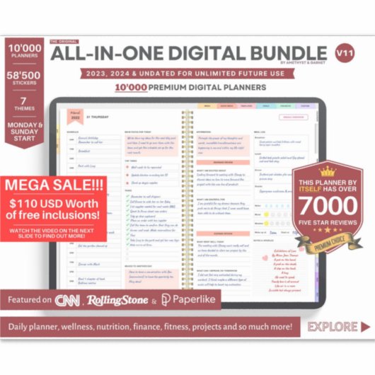 Premium digitale planner 2023 2024 sticker (Voorkant)