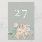 Premium Dik 5 x 7 Bloemen Salie Groene Tafel Numme Kaart (Achterkant)