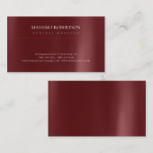 Premium dik donkerrood minimalistisch gewoon moder visitekaartje (Voorkant / Achterkant)