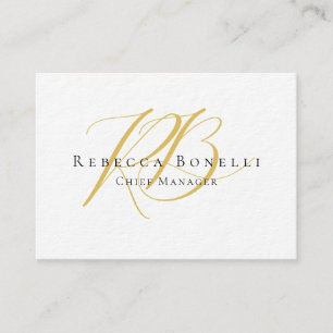 Premium dik exclusief modern goudkleurig monogram visitekaartje