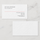 Premium Dik Modern Elegant Eenvoudig Wit Visitekaartje (Voorkant / Achterkant)