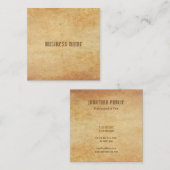 Premium dikke nostalgische oude papier look Sjablo Vierkante Visitekaartje (Voorkant / Achterkant)