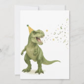 Premium Dinosaur Verjaardag Uitnodiging Jongen Dri (Achterkant)