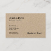 Premium Echt Kraft Papier Elegante Sjabloon Nostal Visitekaartje (Achterkant)