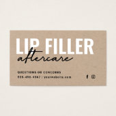 Premium Eco Kraft Lip Filler Aftercare Advice Kaar Visitekaartje (Voorkant)