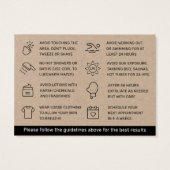 Premium Eco Sugaring Hair Removal Aftercare Kaart (Achterkant)