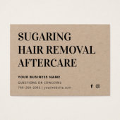 Premium Eco Sugaring Hair Removal Aftercare Kaart (Voorkant)