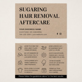 Premium Eco Sugaring Hair Removal Aftercare Kaart