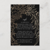 Premium Editable Gold Floral Wreath Wedding Informatiekaartje (Voorkant)