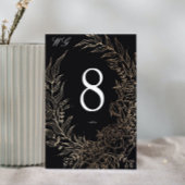 Premium Editable Gold Floral Wreath Wedding Kaart