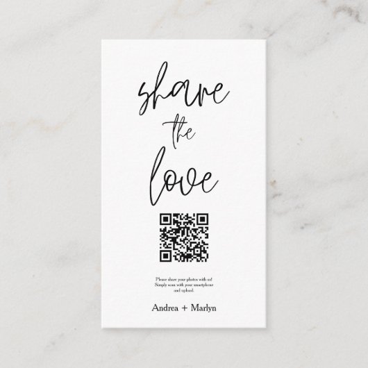 Premium eenvoudig delen trouwfoto's met QR-code Informatiekaartje (Voorkant)